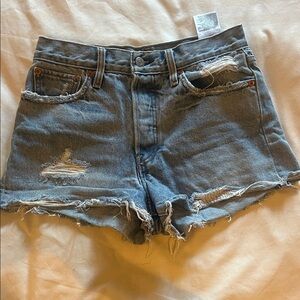 Levi's Light Blue Distressed Jean Shorts